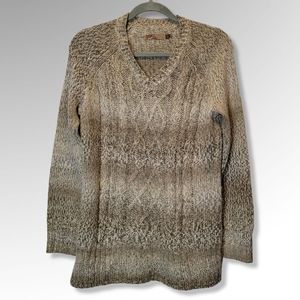 Prana Leisel Cable Knit Ombre V-Neck Sweater - Women's Medium